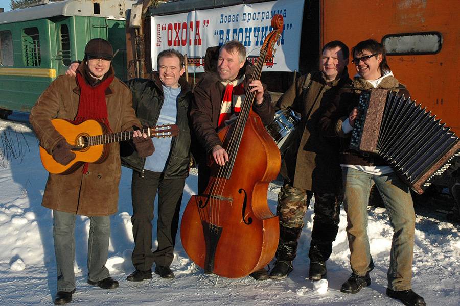 На съемках клипа "Вагончик"