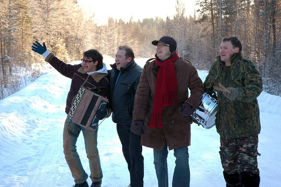 На съемках клипа "Вагончик"